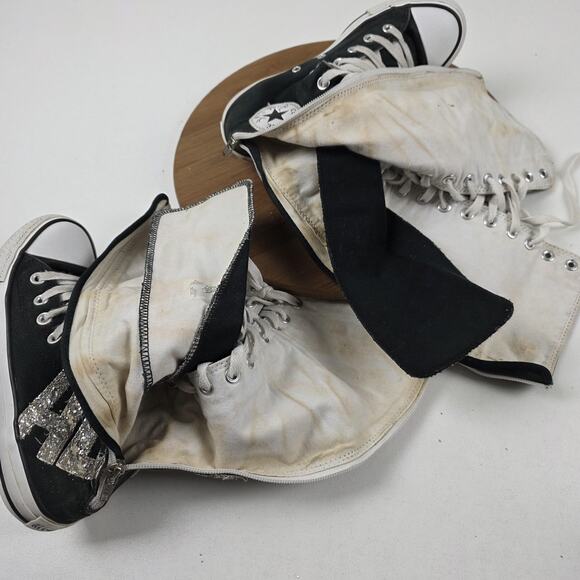 VTG Y2K Converse Chuck Taylor All Star Knee High Lace Shoes Women's Sz 7 Glitter - Picture 16 of 16